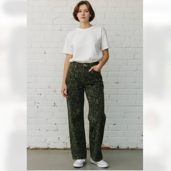 NWOT Stüssy Paisley Camo Corduroy Velvet Pants Green Bloggers Fave SZ-4 - Picture 7 of 10